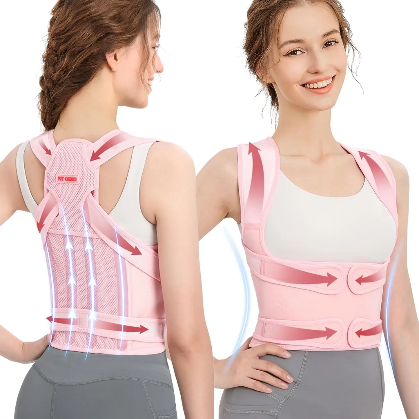 Back Brace FitGeno Pro Posture support – Back, Neck & Shoulder Alignment Support (Adult)