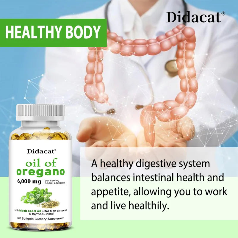 Oregano Oil 6000mg Soft gels with Black Seed Oil