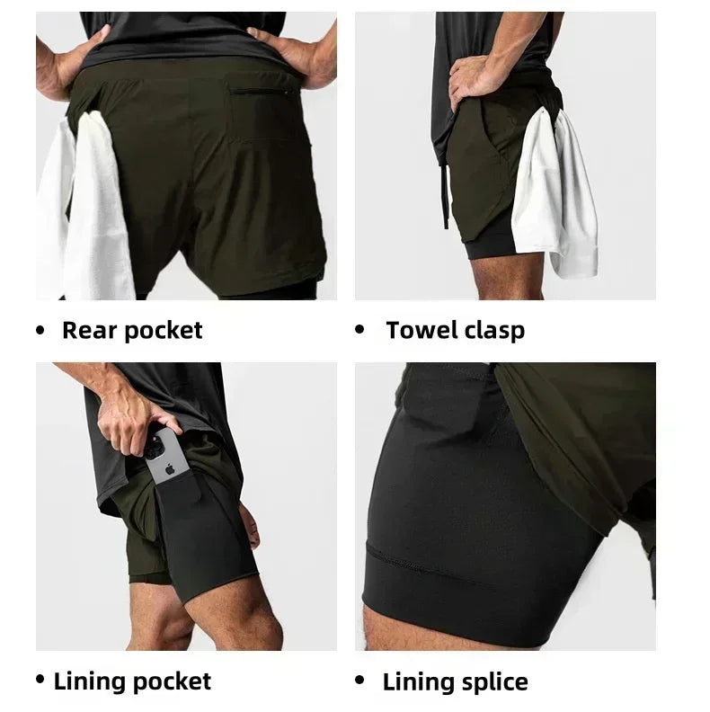 Anime Printed Double Layered Shorts with pockets Men