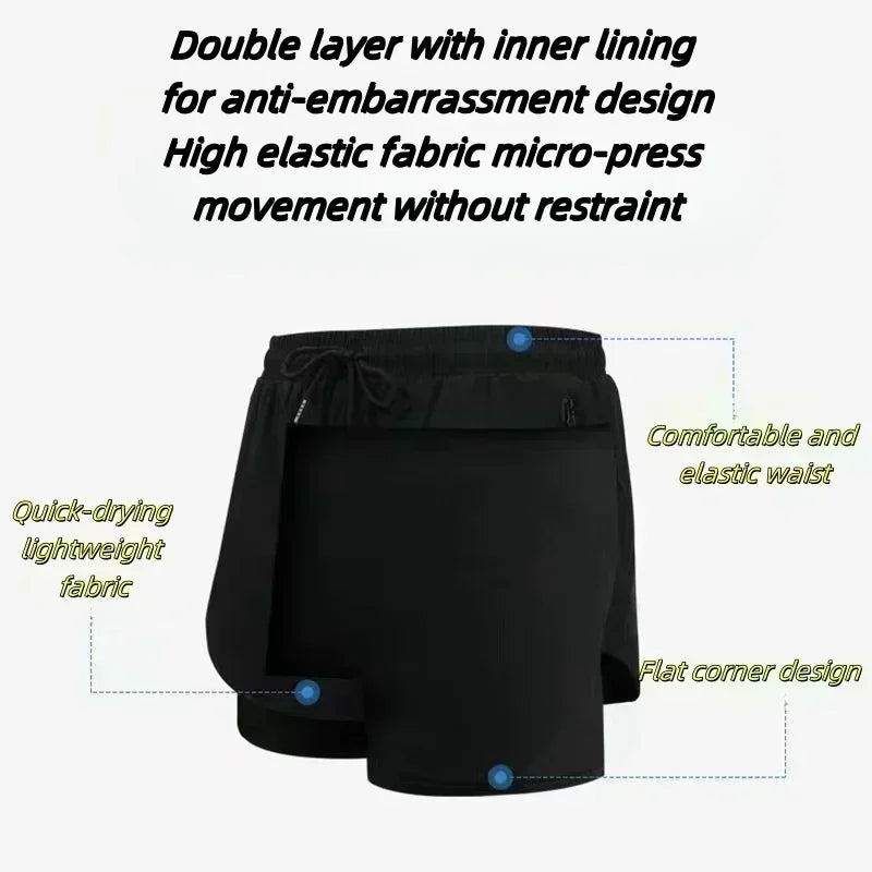 Anime Printed Double Layered Shorts with pockets Men