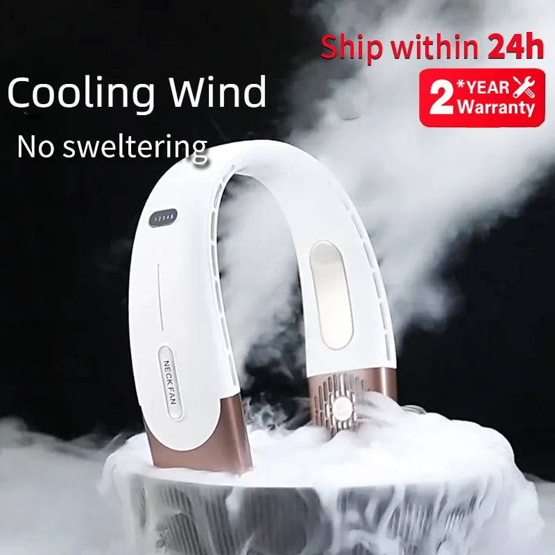 Glacier Breeze 5-Speed Smart Neck Fan β Hands-Free Cooling On the Go