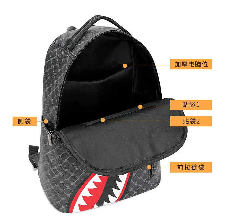 Men's Plaid Gym Shark Back