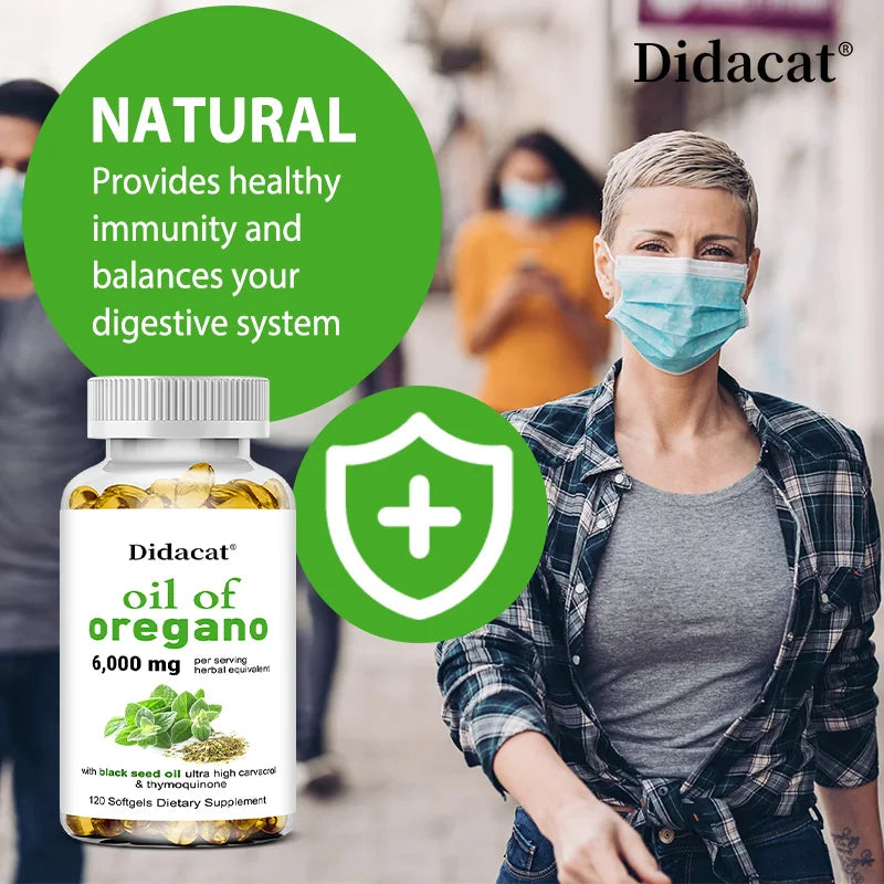 Oregano Oil 6000mg Soft gels with Black Seed Oil