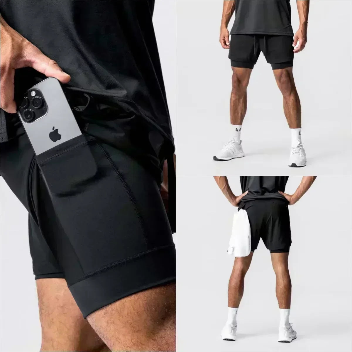 Anime Printed Double Layered Shorts with pockets Men