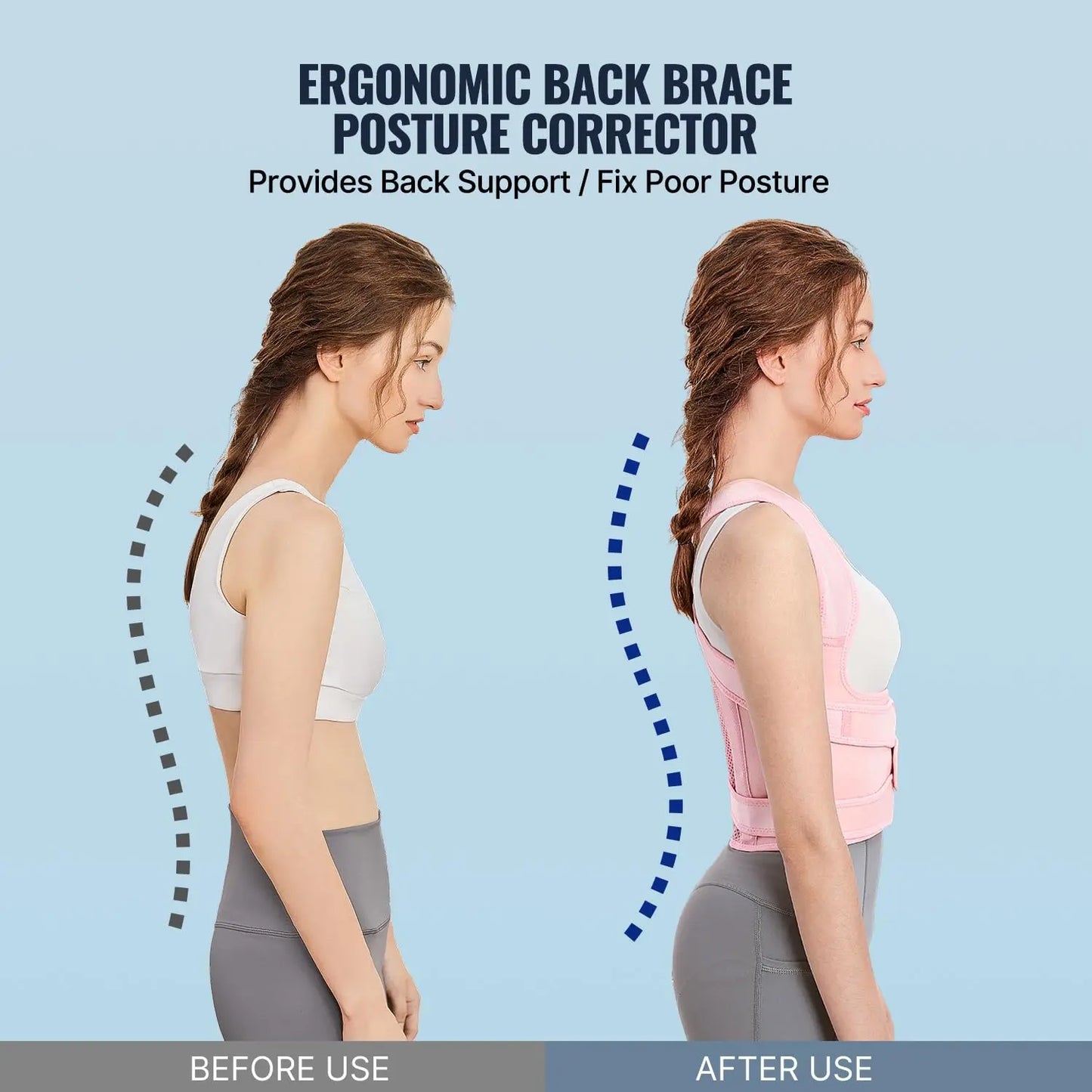 Back Brace FitGeno Pro Posture support – Back, Neck & Shoulder Alignment Support (Adult)