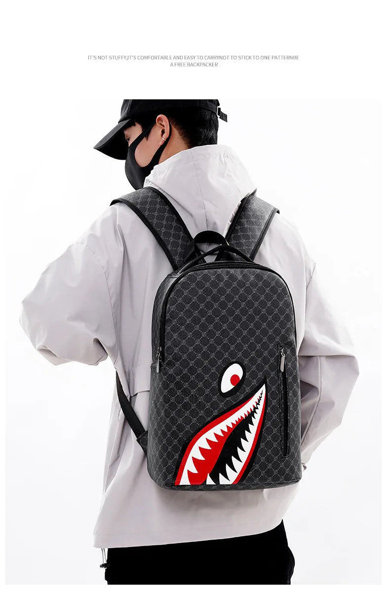 Men's Plaid Gym Shark Back