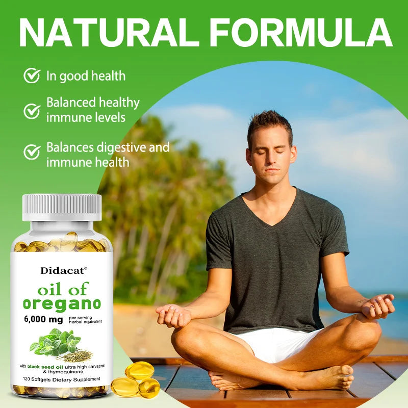 Oregano Oil 6000mg Soft gels with Black Seed Oil
