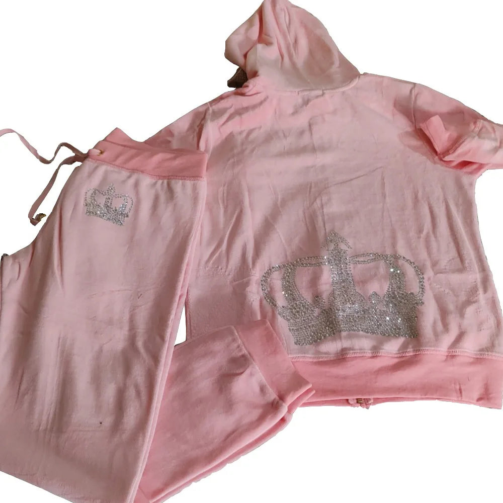 Diamond Velour Tracksuit For Women