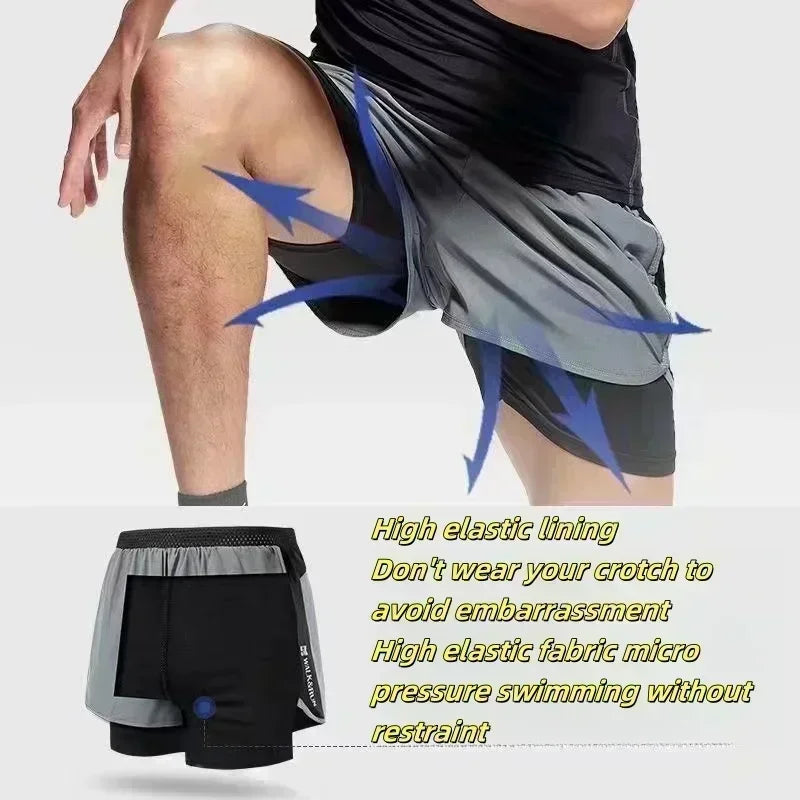 Anime Printed Double Layered Shorts with pockets Men