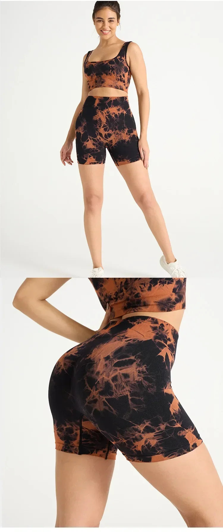 Tie Dyed High Waisted Women's Shorts