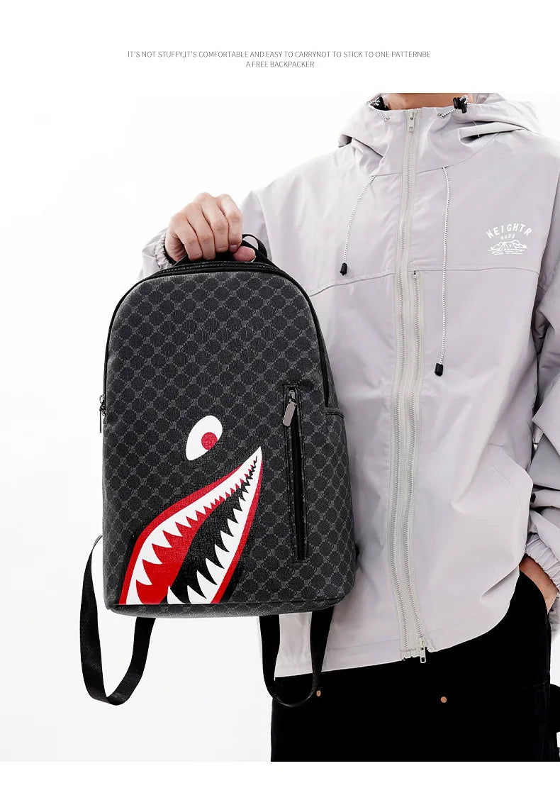 Men's Plaid Gym Shark Back