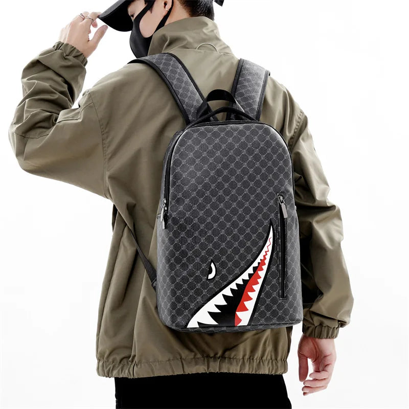 Men's Plaid Gym Shark Back