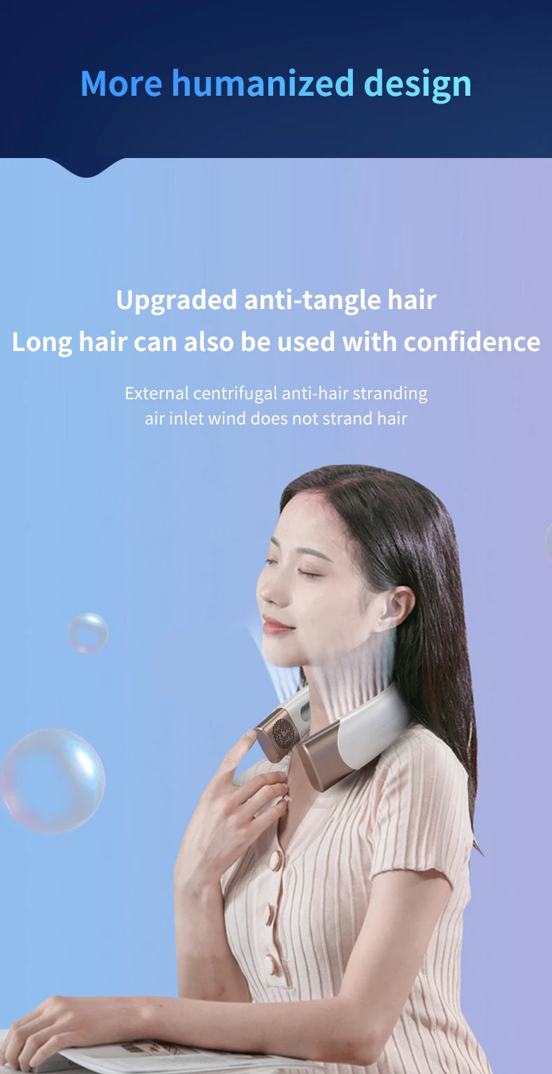 Glacier Breeze 5-Speed Smart Neck Fan β Hands-Free Cooling On the Go