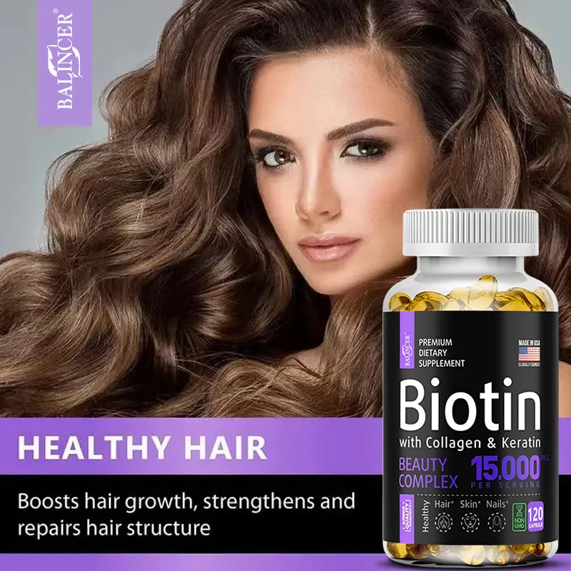 Biotin + Collagen + Keratin Supplement 120 capsules