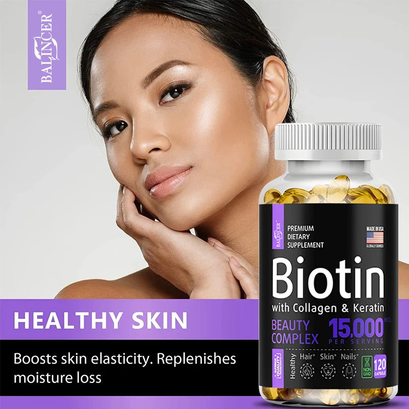 Biotin + Collagen + Keratin Supplement 120 capsules