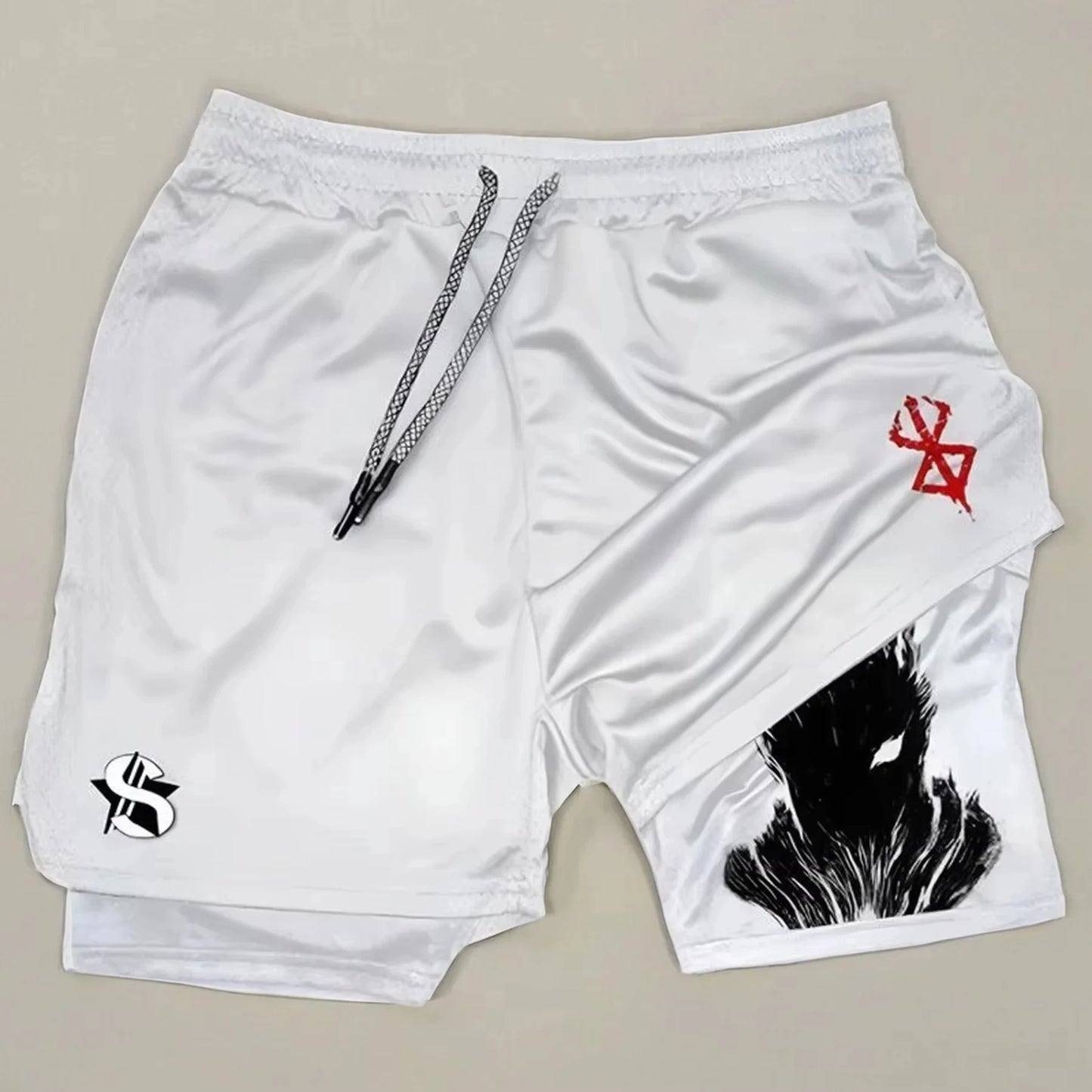 Anime Printed Double Layered Shorts with pockets Men