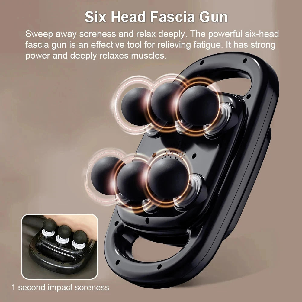 6 Head Massage Gun for Muscle Relief Deep Tissue for Neck Cervical Spine Full Body
