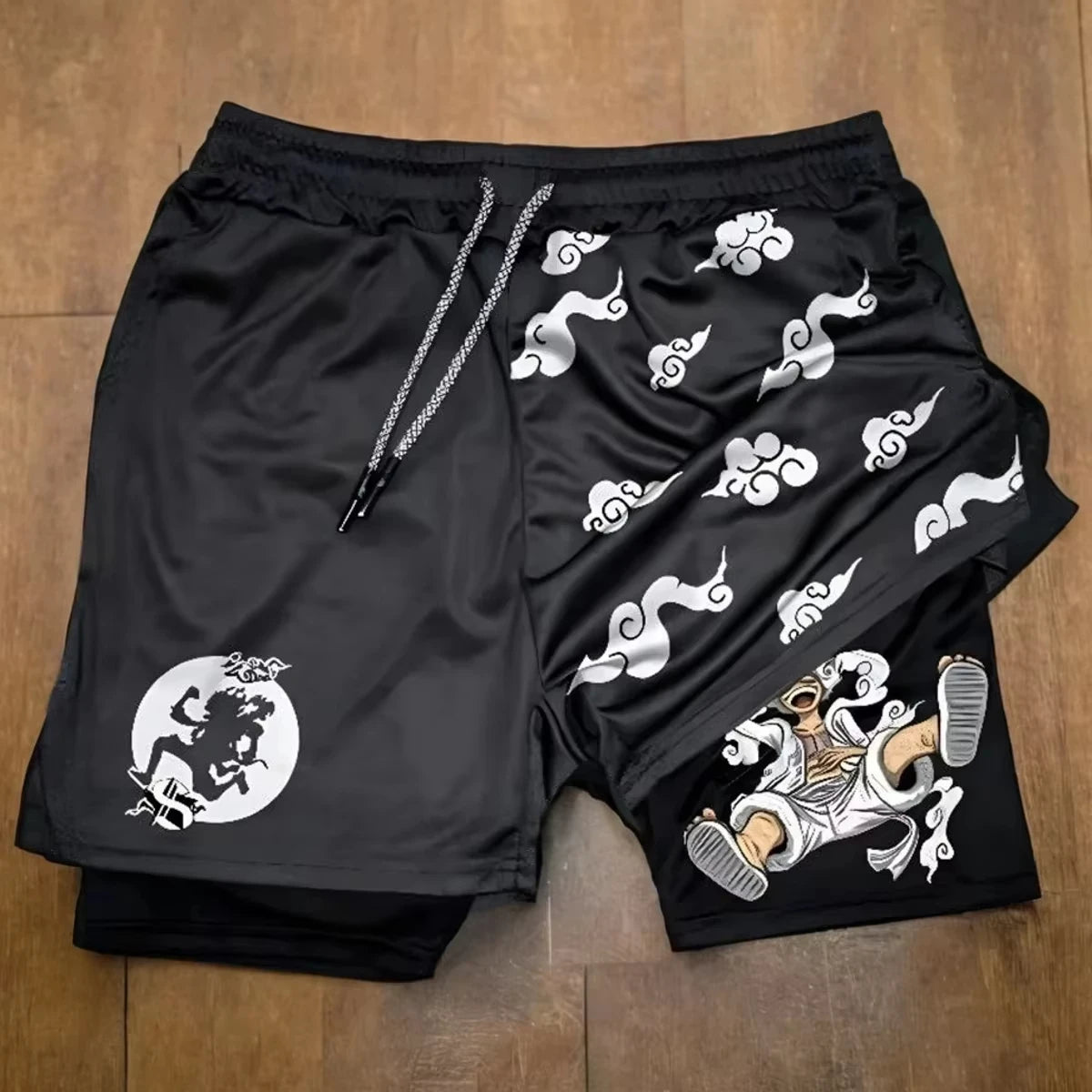 Anime Printed Double Layered Shorts with pockets Men