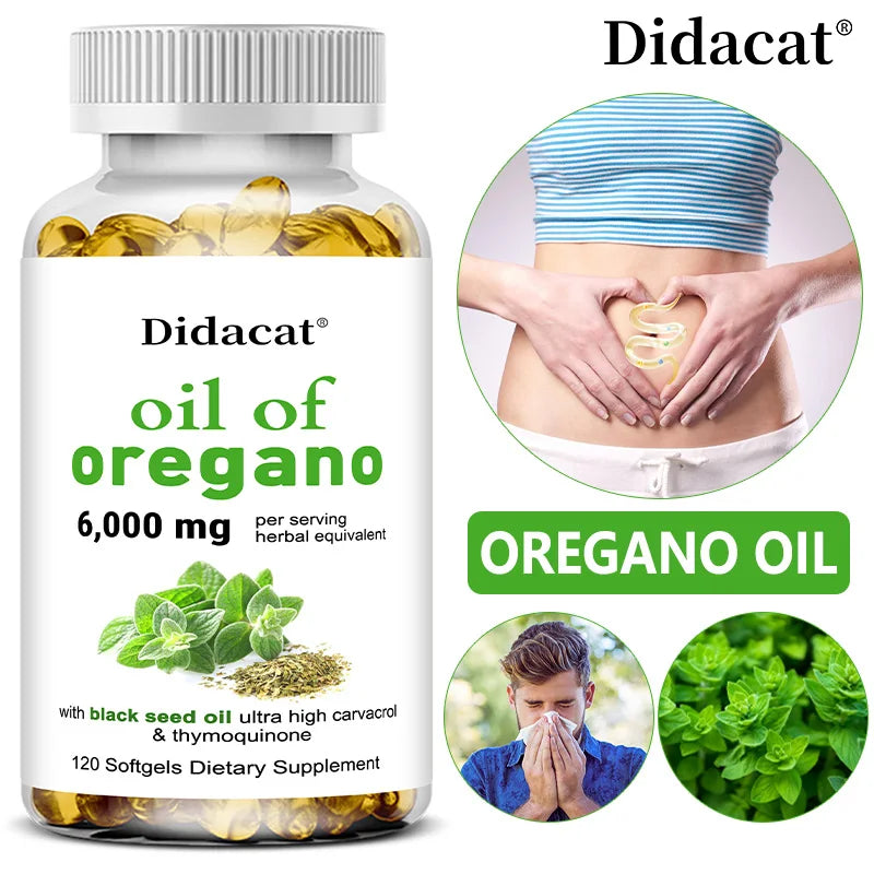 Oregano Oil 6000mg Soft gels with Black Seed Oil
