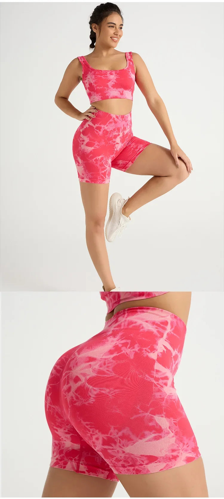 Tie Dyed High Waisted Women's Shorts
