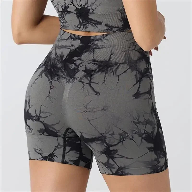 Tie Dyed High Waisted Women's Shorts