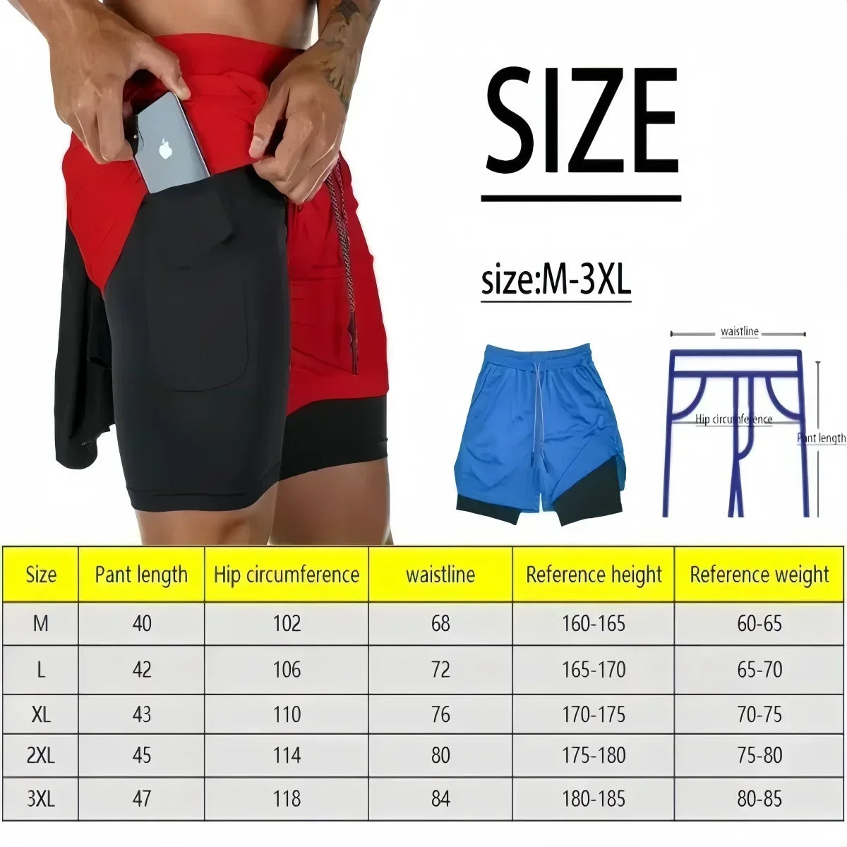 Anime Printed Double Layered Shorts with pockets Men