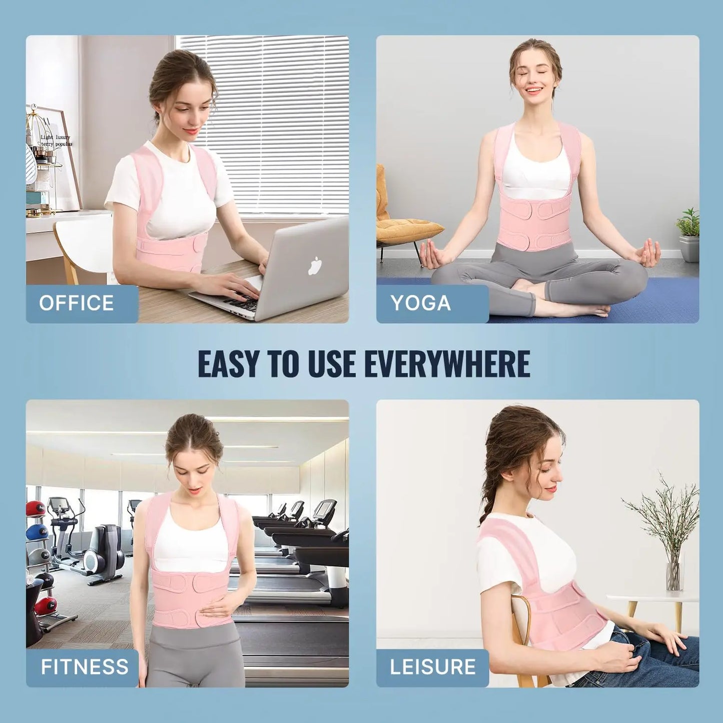 Back Brace FitGeno Pro Posture support – Back, Neck & Shoulder Alignment Support (Adult)