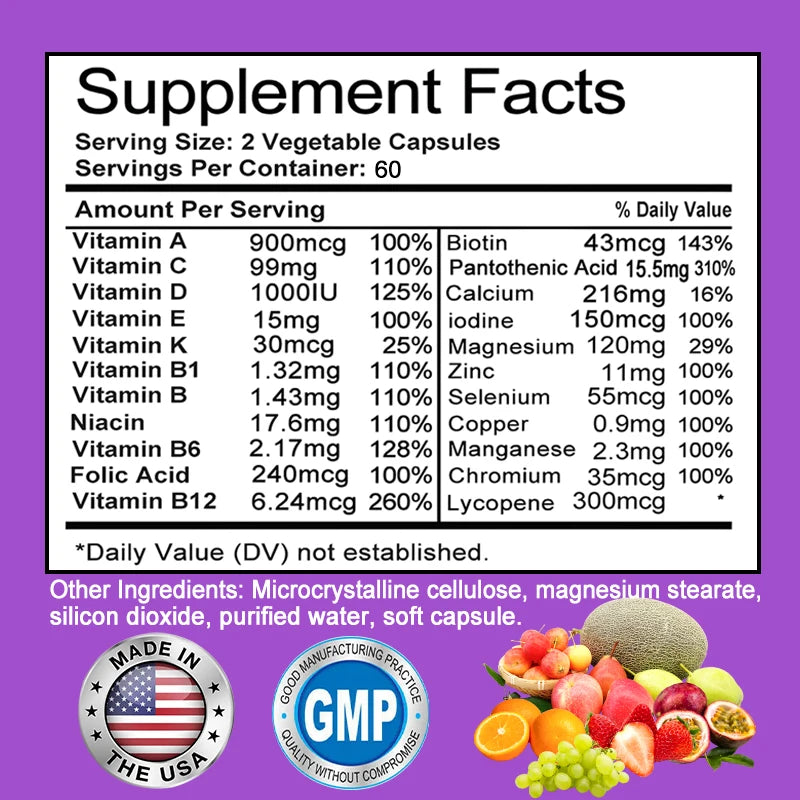 Men's Daily Multivitamin + 22 Vitamins & Minerals