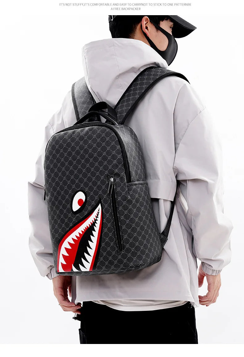 Men's Plaid Gym Shark Back