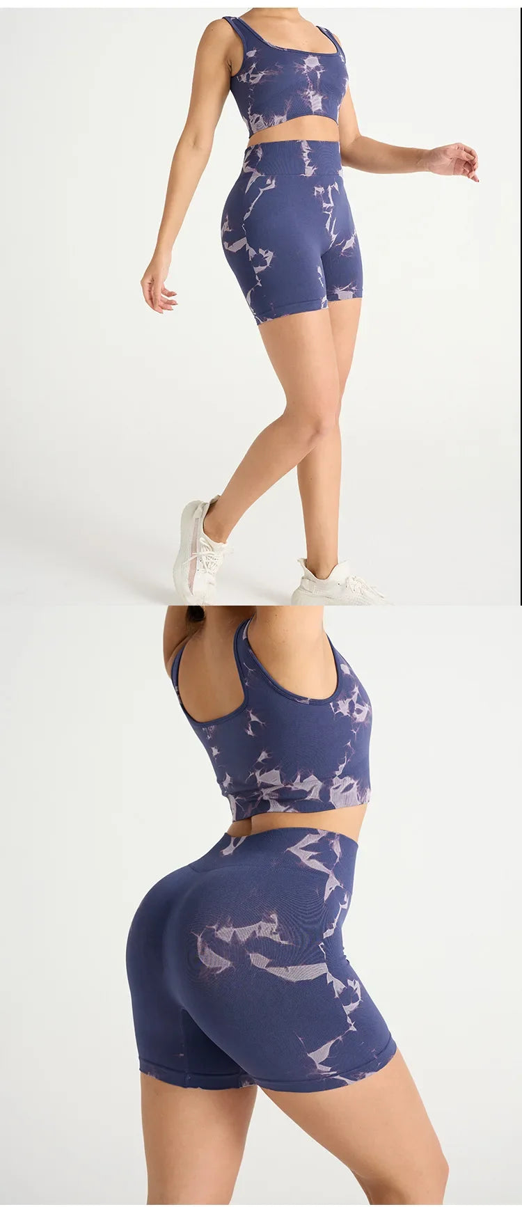 Tie Dyed High Waisted Women's Shorts