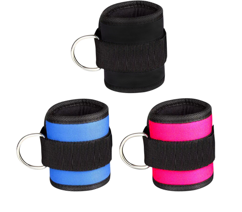 New D-ring Ankle Strap Buckle Adjustable Ankle Weights Gym Leg Ankle Cuffs Power Weight Lifting Fitness Rope 1/2PC