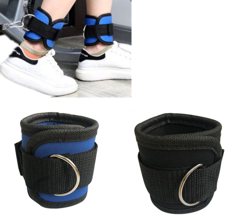 New D-ring Ankle Strap Buckle Adjustable Ankle Weights Gym Leg Ankle Cuffs Power Weight Lifting Fitness Rope 1/2PC
