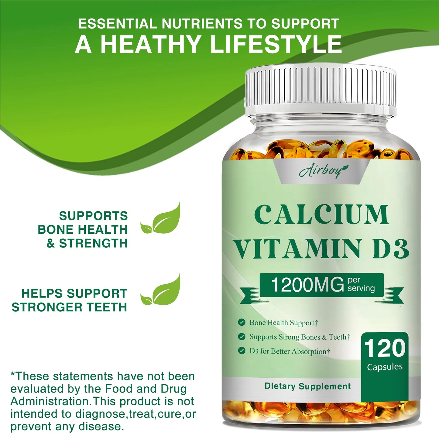Calcium + Vitamin D3 Capsules - 120 Capsules