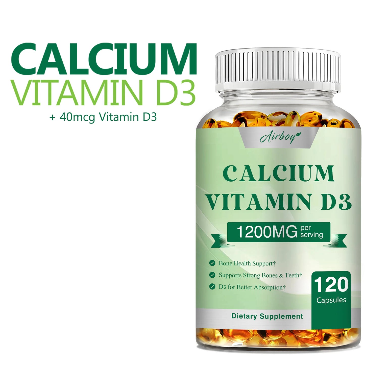 Calcium + Vitamin D3 Capsules - 120 Capsules