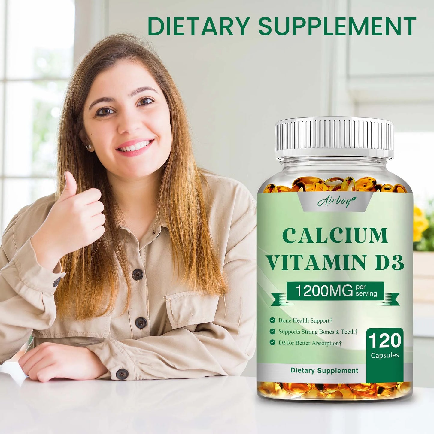 Calcium + Vitamin D3 Capsules - 120 Capsules
