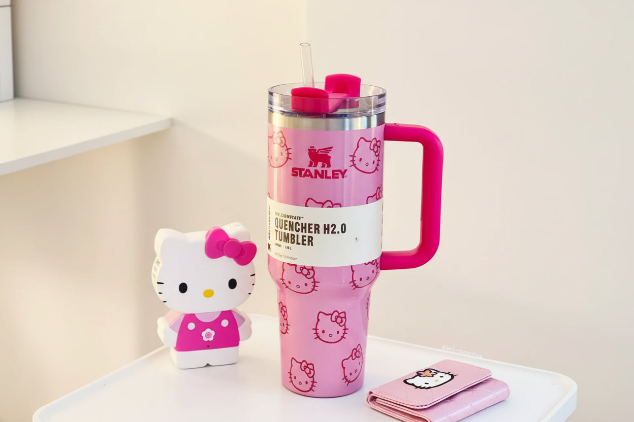 Hello Kitty Stanley Quencher H2.0 Tumbler with Handle and Straw 40 oz