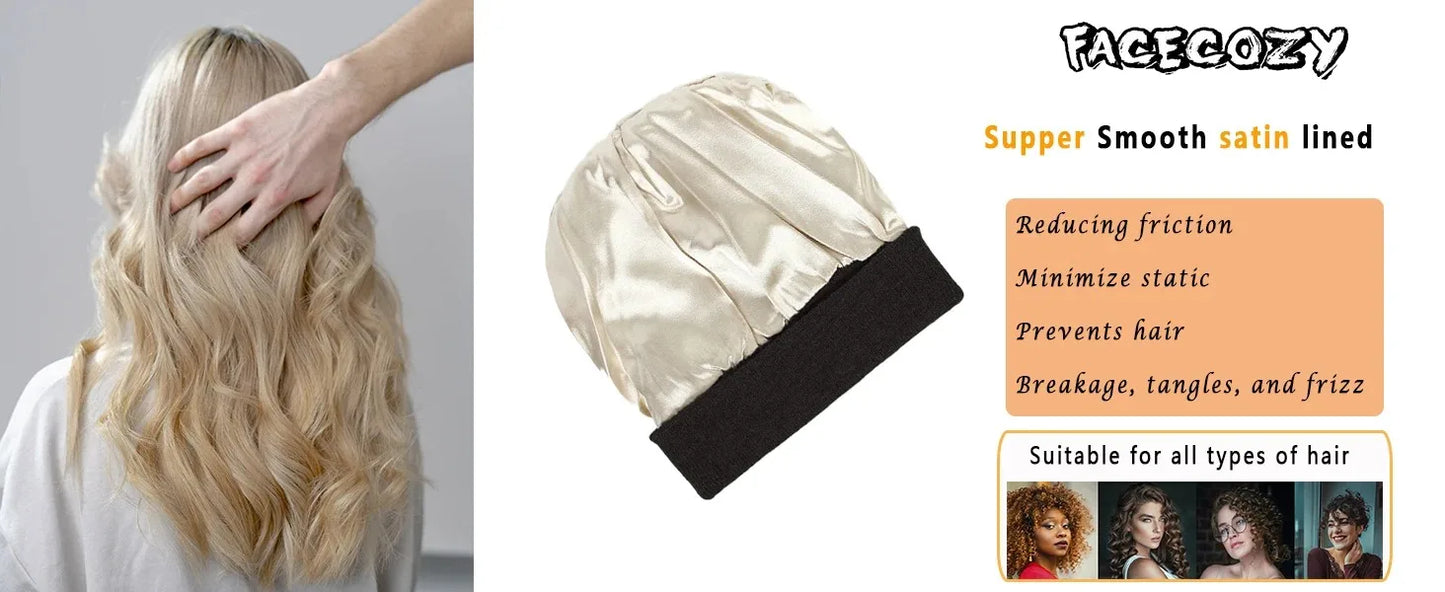 Unisex Satin Lined Beanie Hat For Women