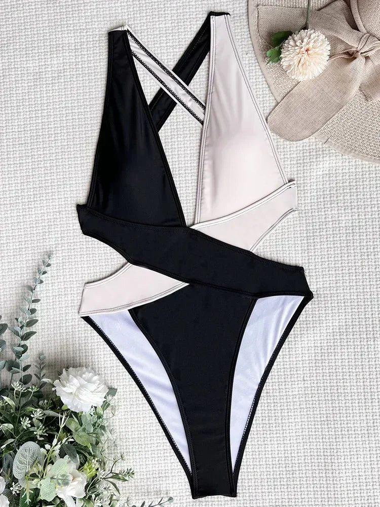 Deep V Neck One Piece Jump Suit