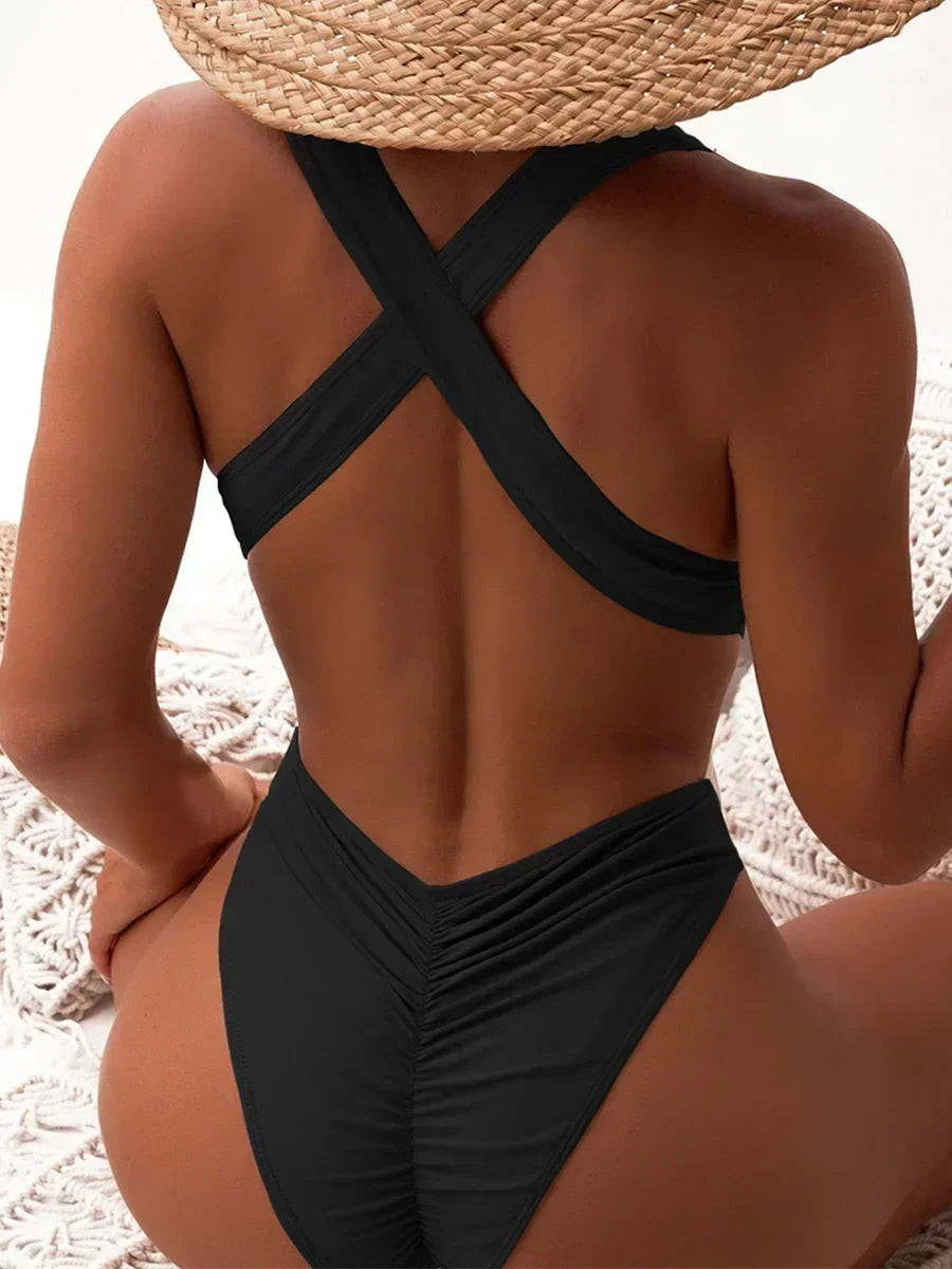 Deep V Neck One Piece Jump Suit