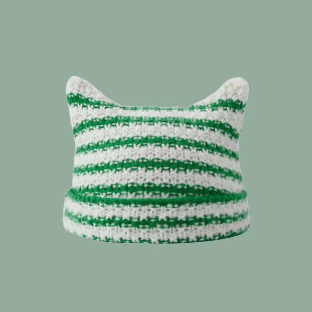 Knitted Kitty Beanie Hat