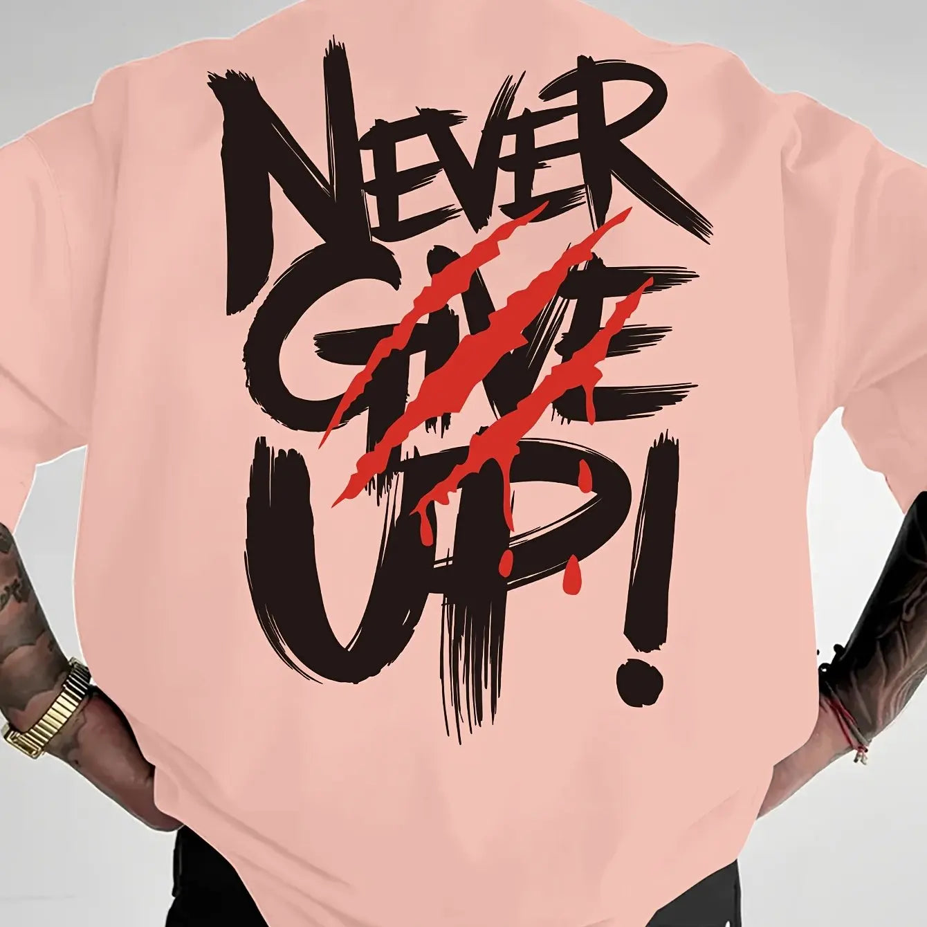 "Never give up" T-shirt (Men's)