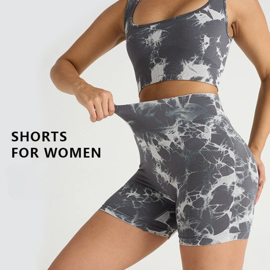 Tie Dyed High Waisted Women's Shorts