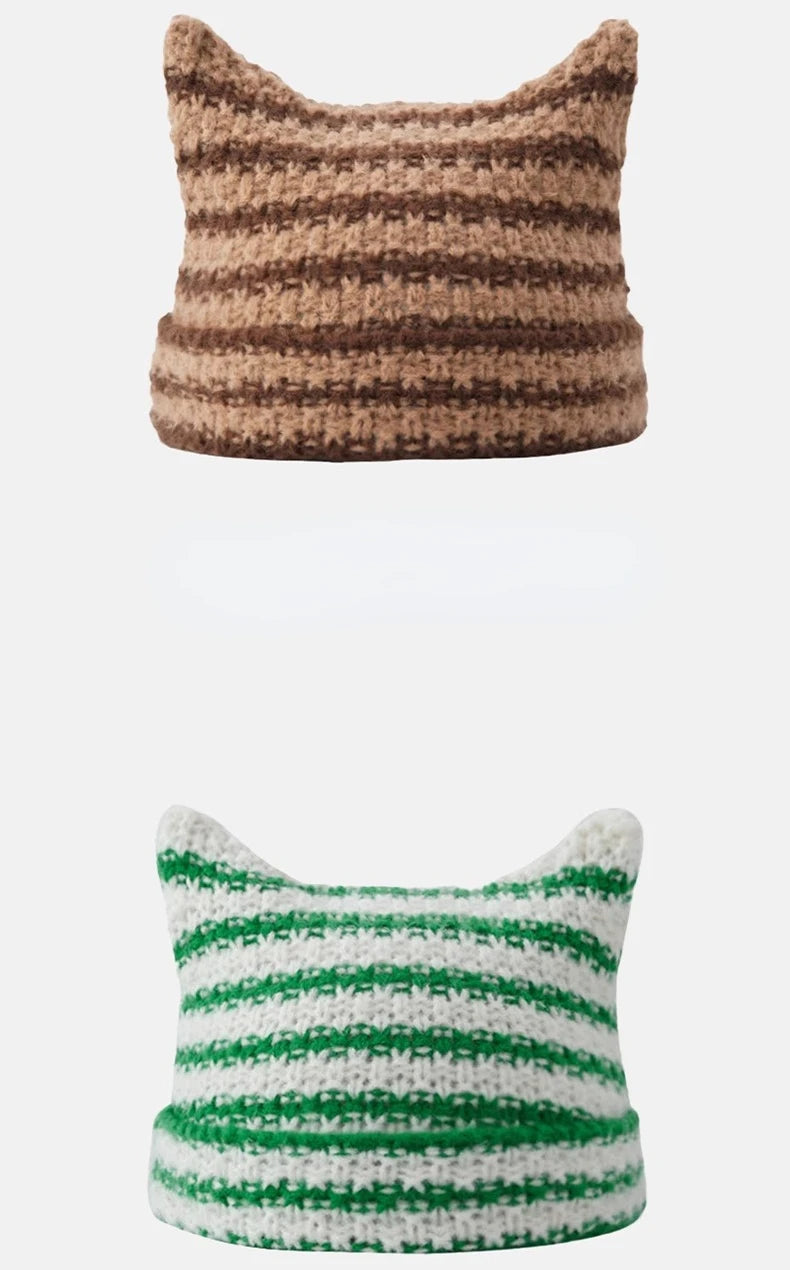 Knitted Kitty Beanie Hat