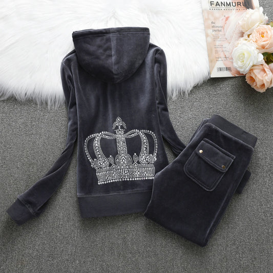 Diamond Velour Tracksuit For Women