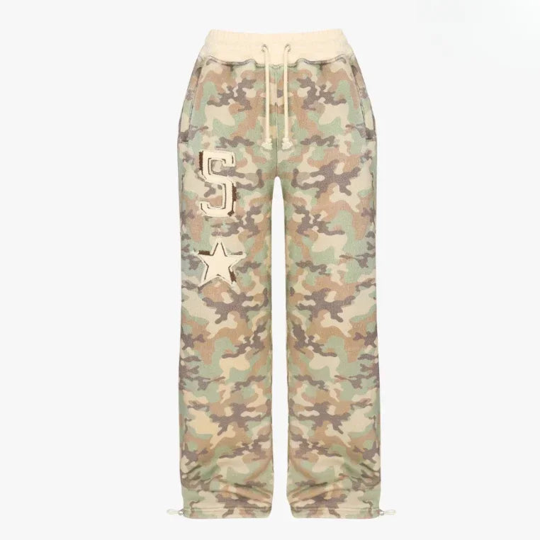 Camouflage Tie Dye Hooded Sweatpants Two Piece Set - Women S