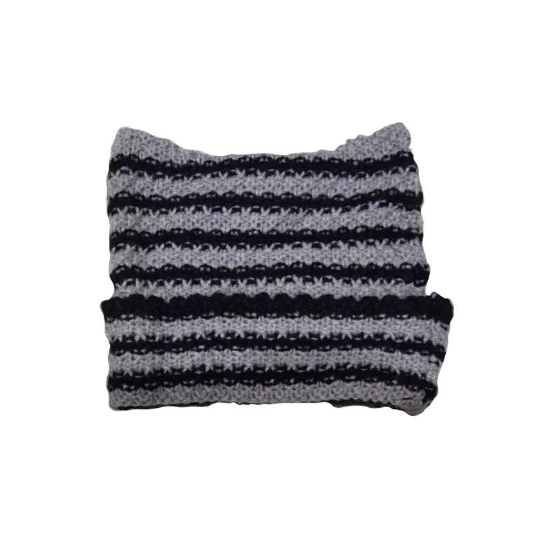 Knitted Kitty Beanie Hat