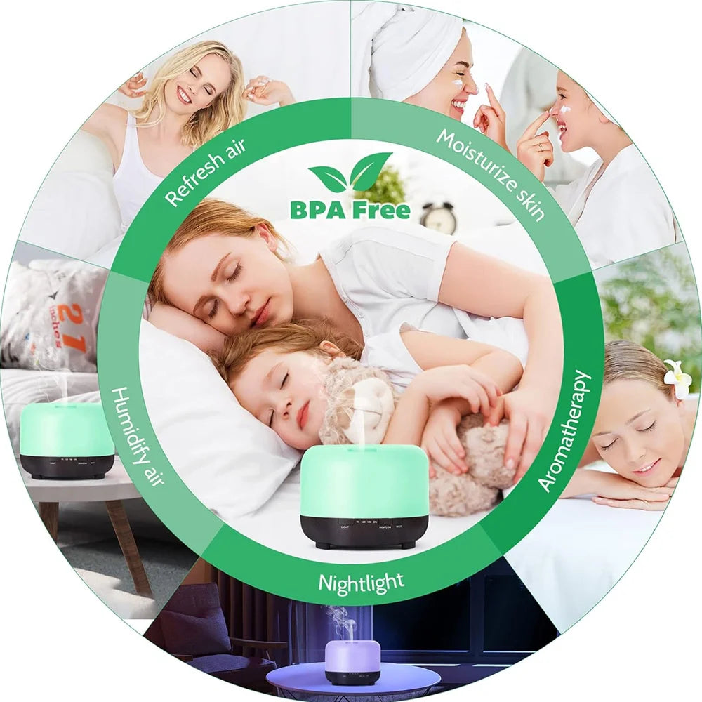 500ml Ultrasonic Essential Oil Diffuser with Remote Control
