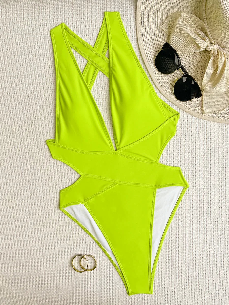 Deep V Neck One Piece Jump Suit