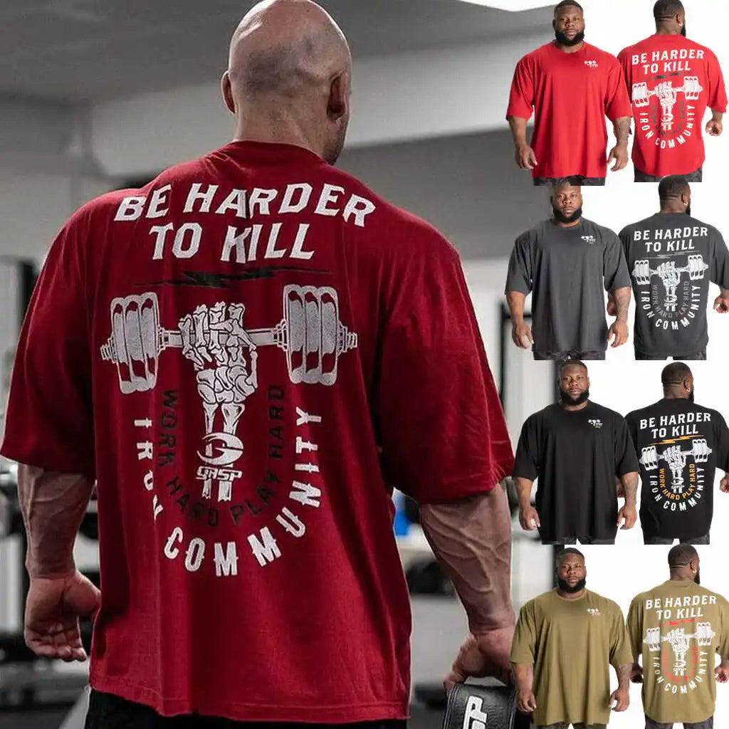 GASPt T-shirt Summer City Fitness Fitness Muscle Training Sports Loose casual crewneck Men's T-shirt couples pure cotton