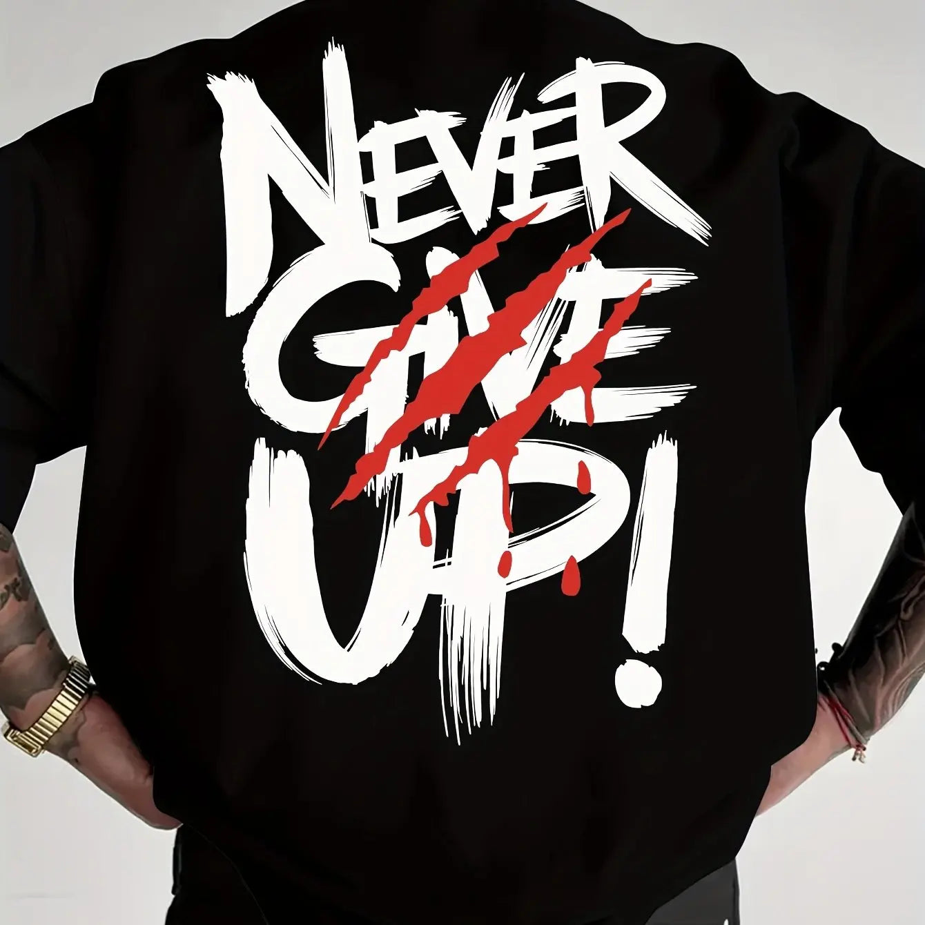 "Never give up" T-shirt (Men's)